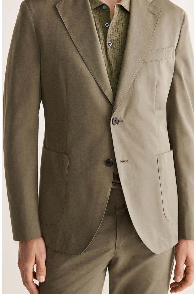 Slim Fit Cotton & Wool Jacket, Alternate, color, KHAKI GREEN