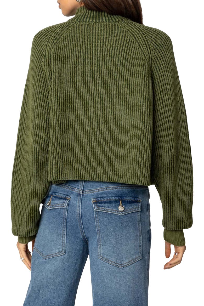 Rib Stitch Quarter Zip Sweater, Alternate, color, OLIVE