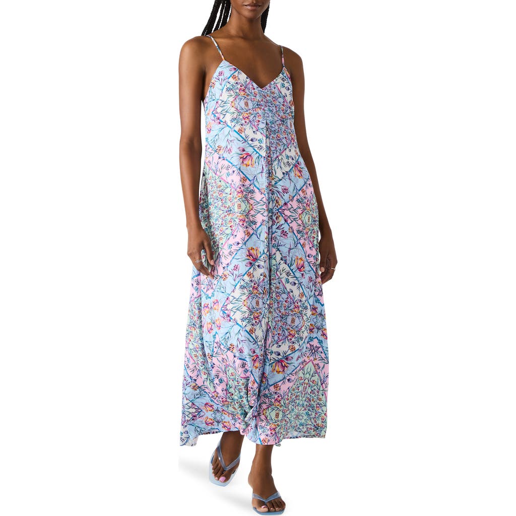 Steve Madden Brianna Print Sleeveless Maxi Dress In Blue