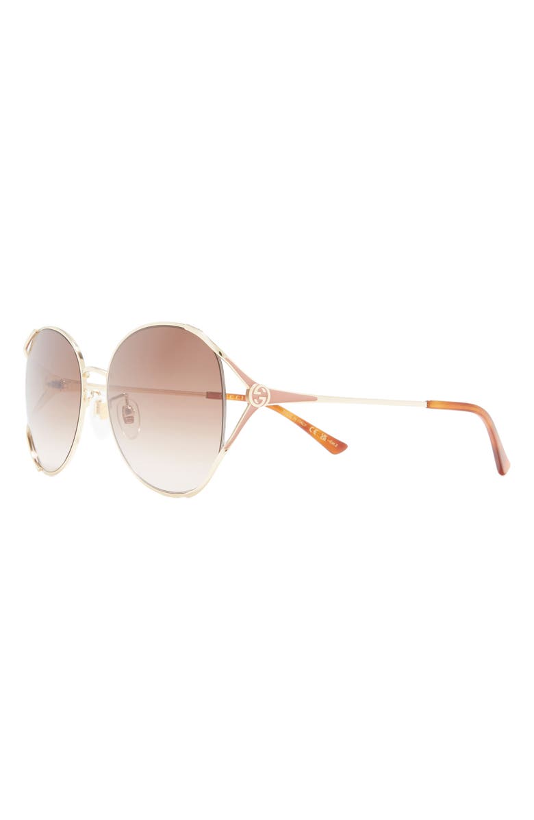 Gucci 59mm Gradient Round Sunglasses, Alternate, color,