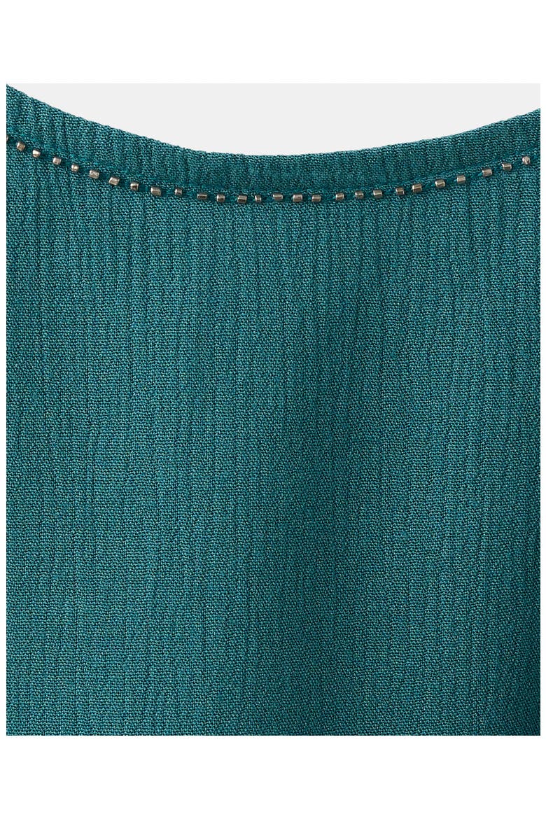 Beaded Ruffle Minidress, Alternate, color, PETROL BLUE