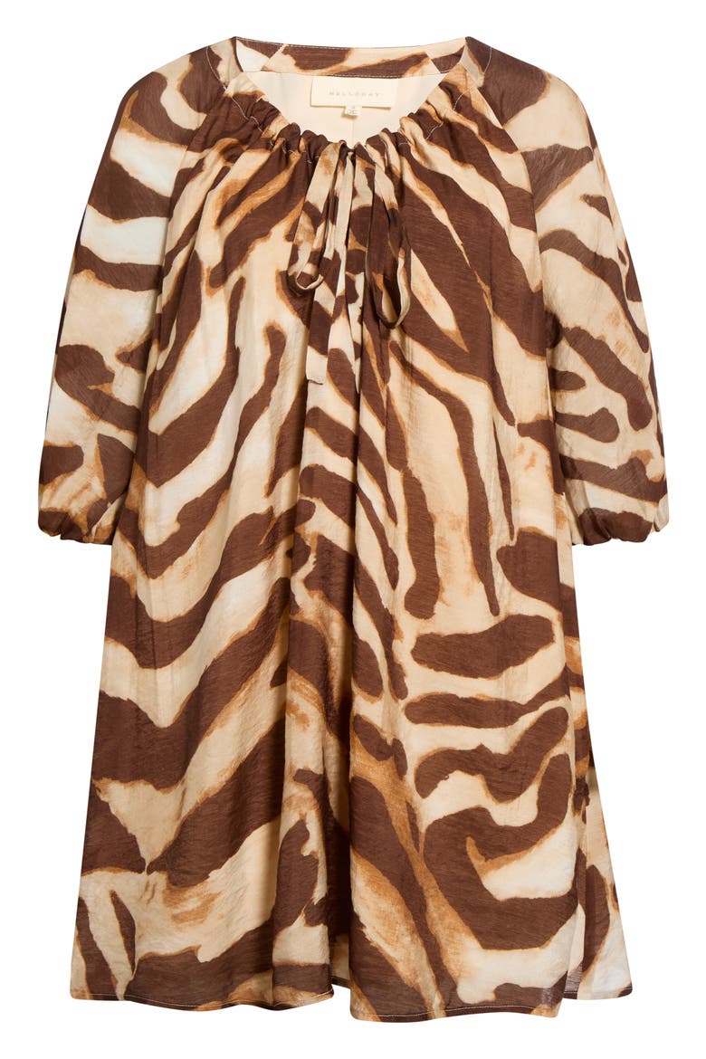 Puff Sleeve Minidress, Alternate, color, TAUPE ANIMAL