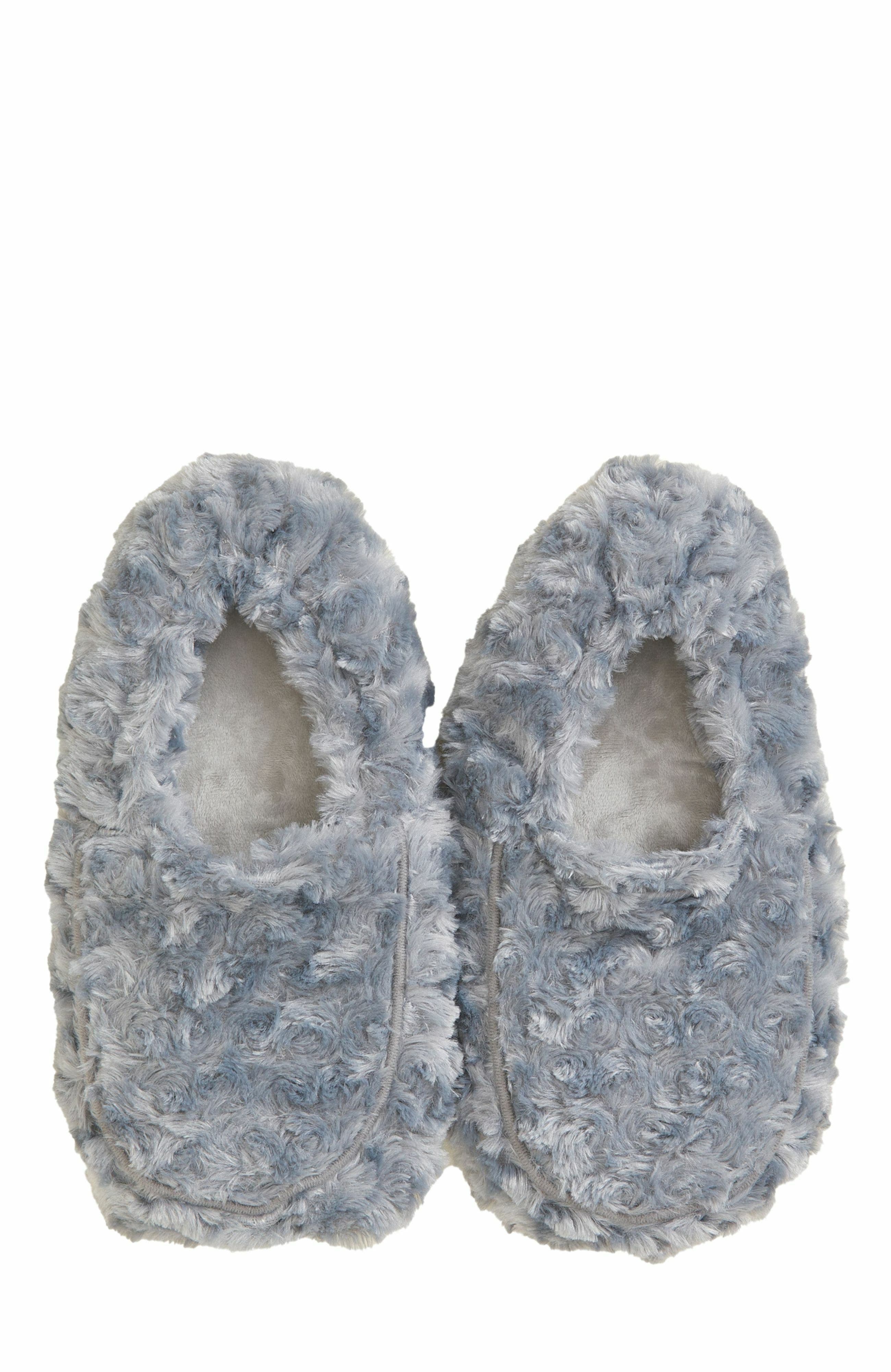 Warmies Curly Plush Slippers, Alternate, color, Gray