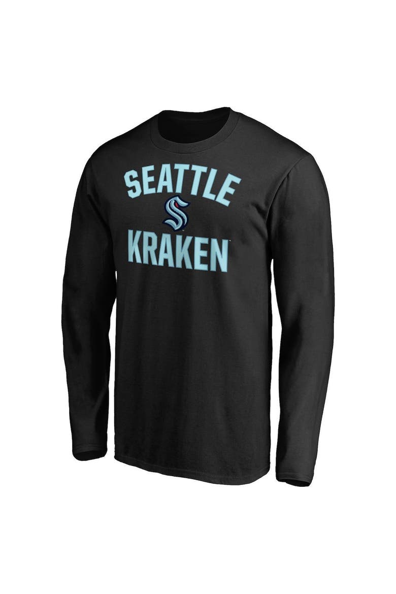 Men's Fanatics Branded Black Seattle Kraken Victory Arch Long Sleeve T-Shirt, Alternate, color, BLACK