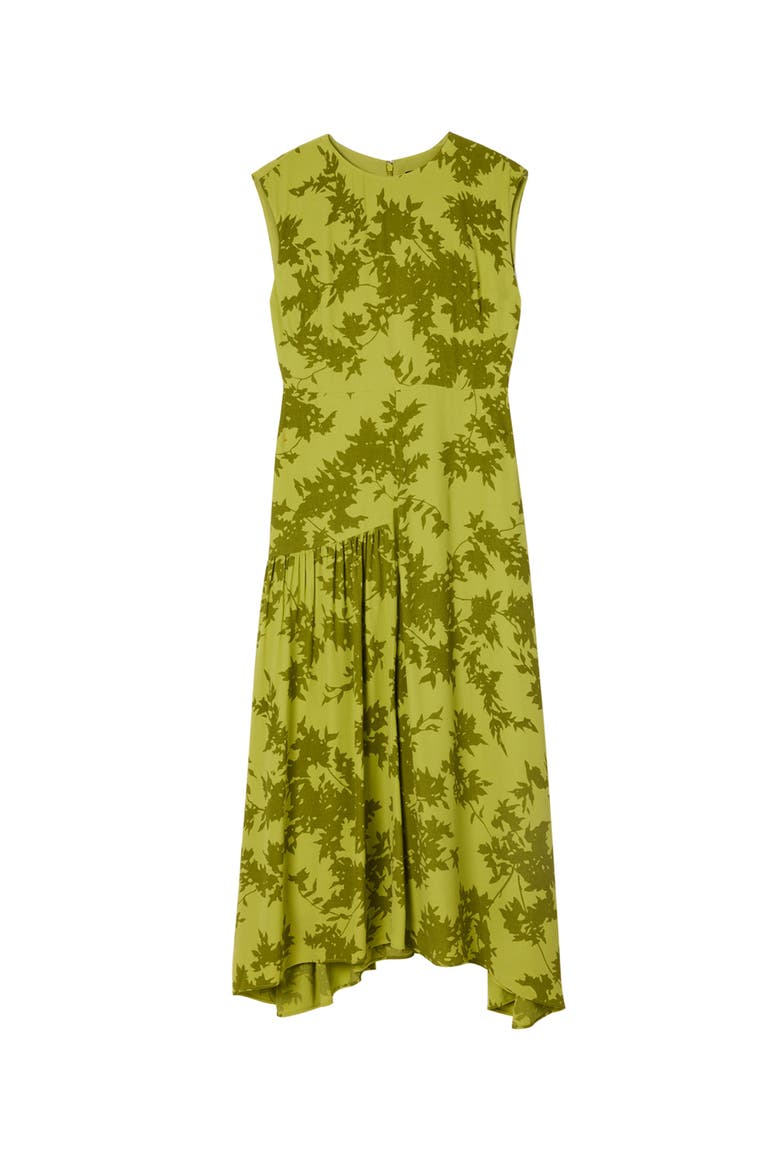 Floral Asymmetric Dress, Alternate, color, Grn/Multi