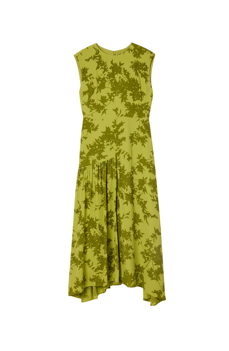 Whistles Floral Asymmetric Dress, Alternate, color, Grn/Multi