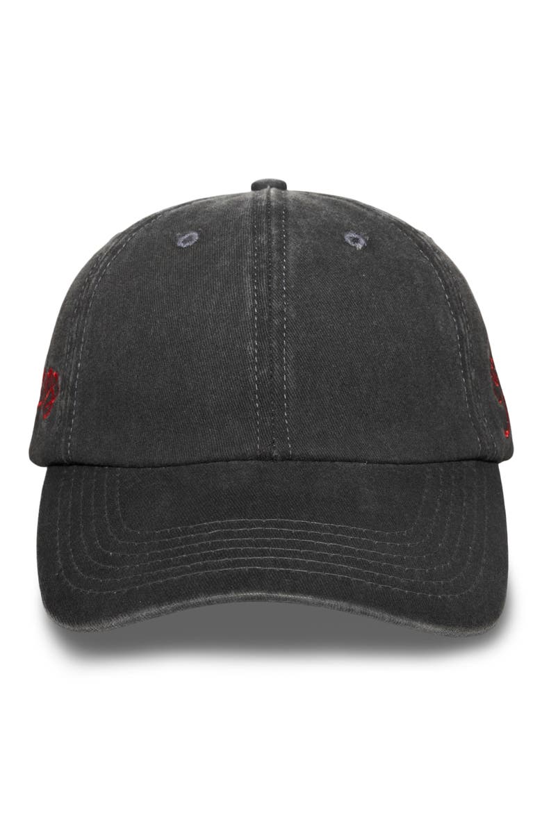 Scrawl Adjustable Cotton Twill Baseball Cap, Main, color, BLACK