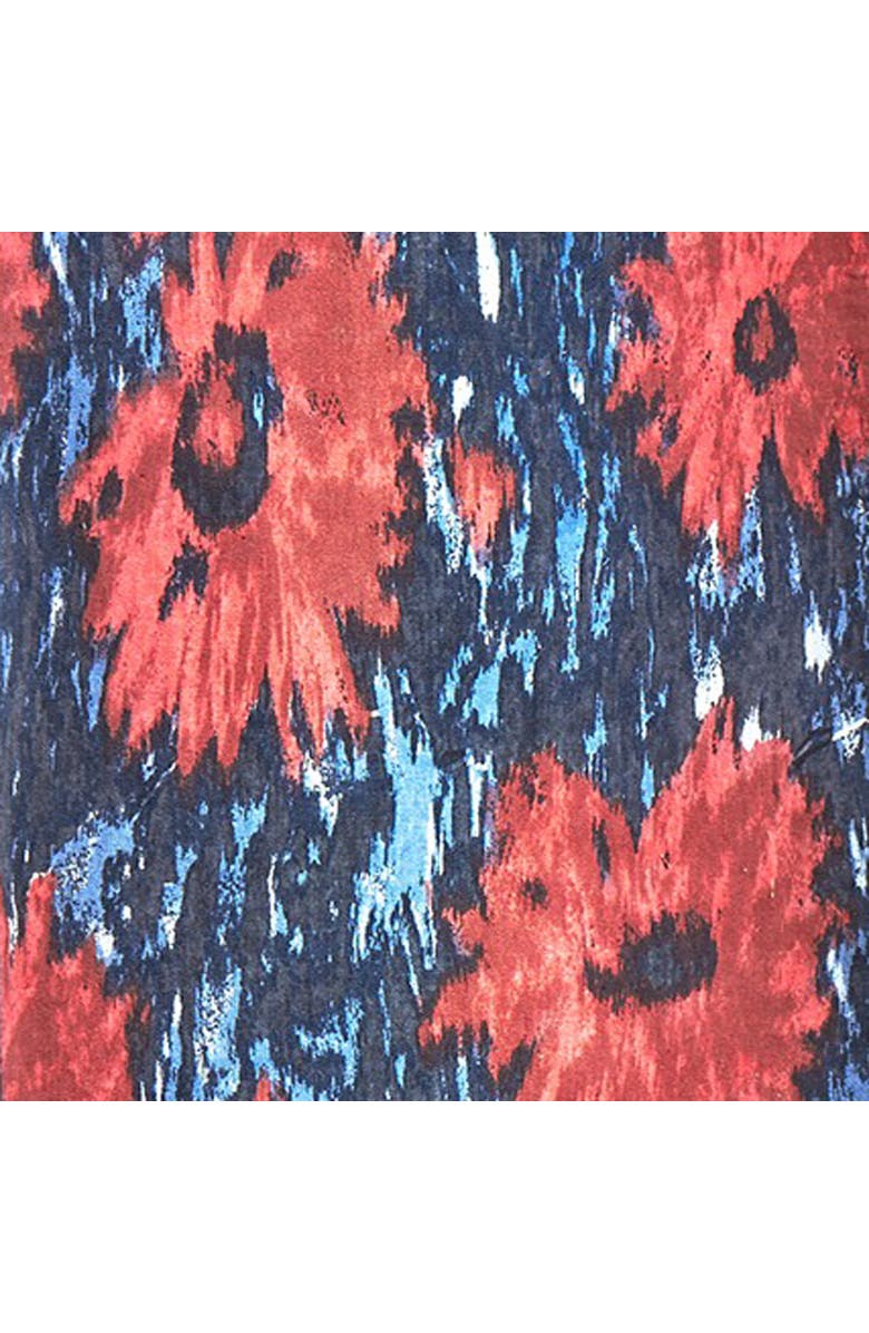 tag Weekend Dahlia Bright Red Floral Table Runner on Blue, Alternate, color, Multicolored