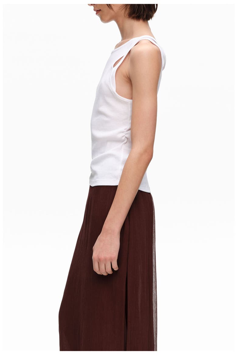 Ribbed Cross-Back Top, Alternate, color, WHITE
