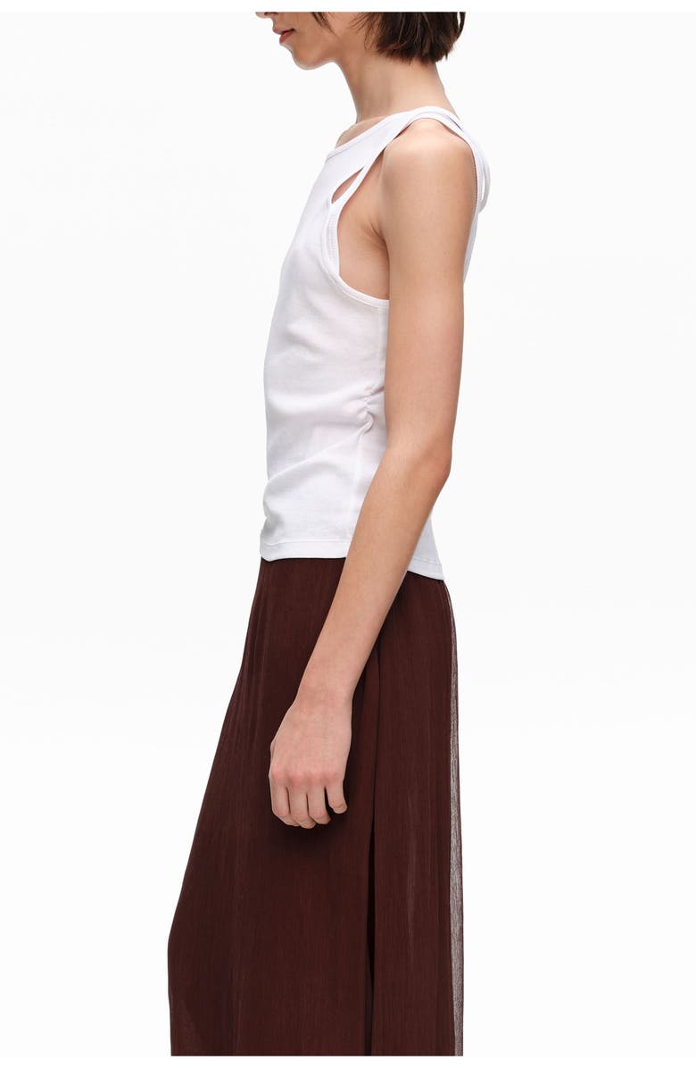 Bimba y Lola Ribbed Cross-Back Top, Alternate, color, White