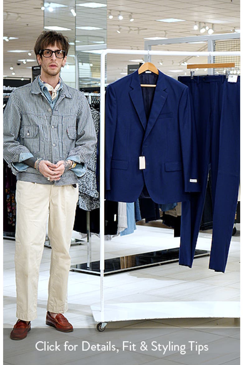 Flynn Classic Fit Navy Check Wool Suit video