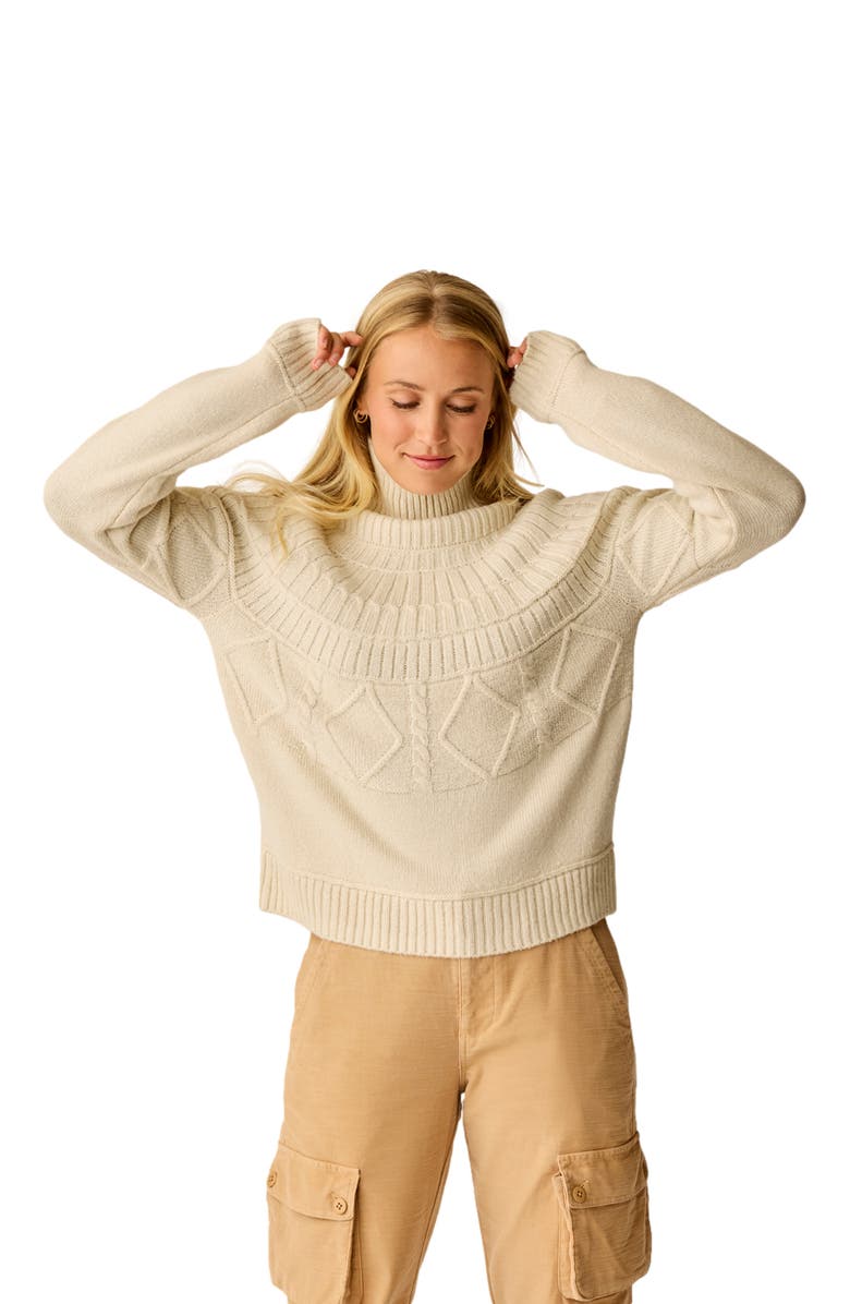 Carve Designs Neve Cable Turtleneck, Alternate, color, Birch