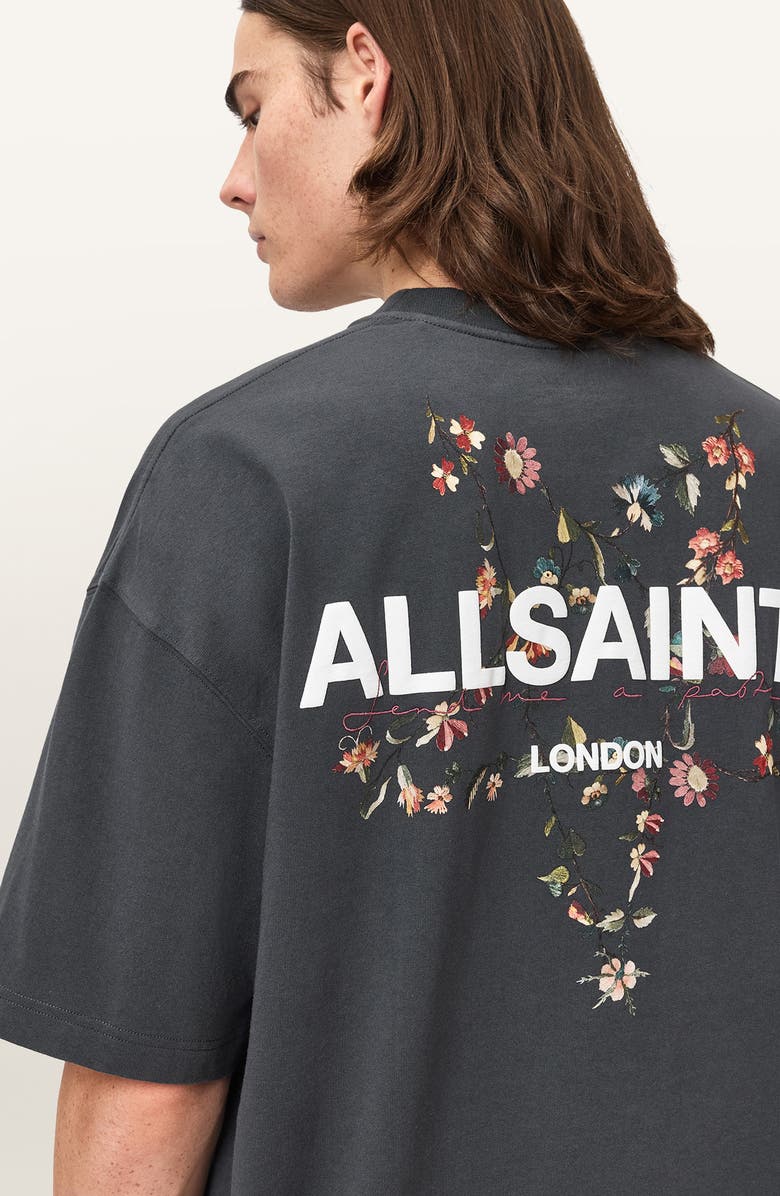 AllSaints Dreamer Graphic Cotton Crewneck T-Shirt, Alternate, color, Washed Black