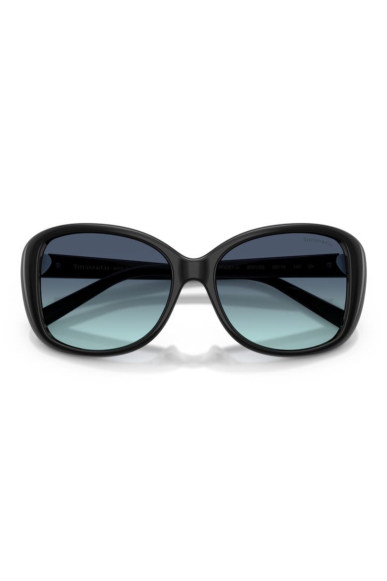 56mm Pillow Sunglasses, Alternate, color, BLACK / AZURE GRADIENT BLUE