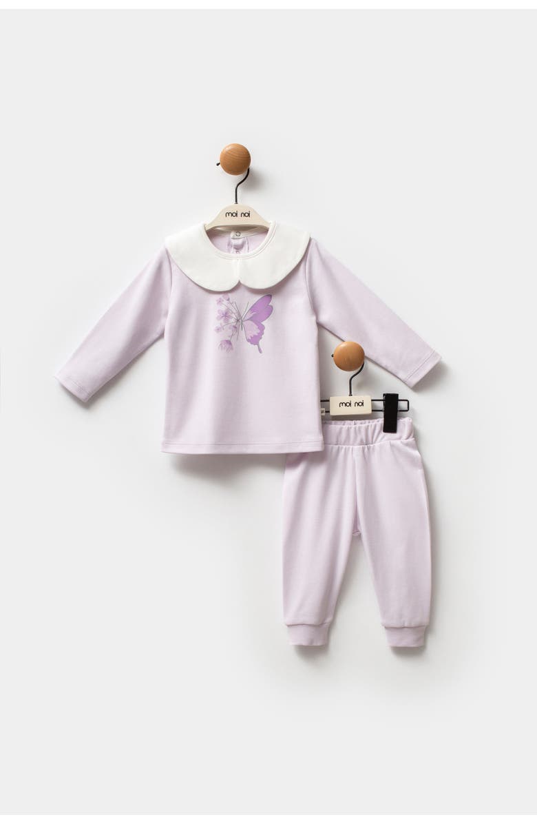 moi noi Butterfly Flower Outfit Set, Alternate, color, Purple