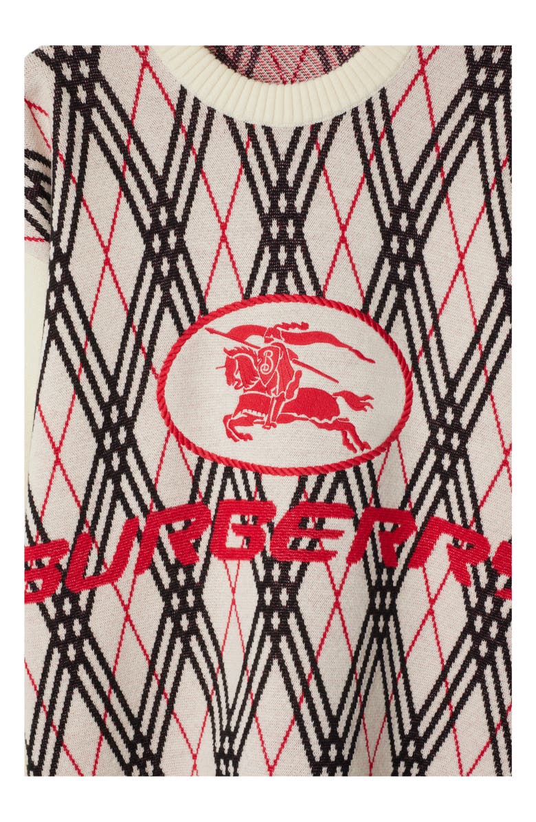 Burberry Argyle Check Wool Blend Sweater, Alternate, color, Chalk White