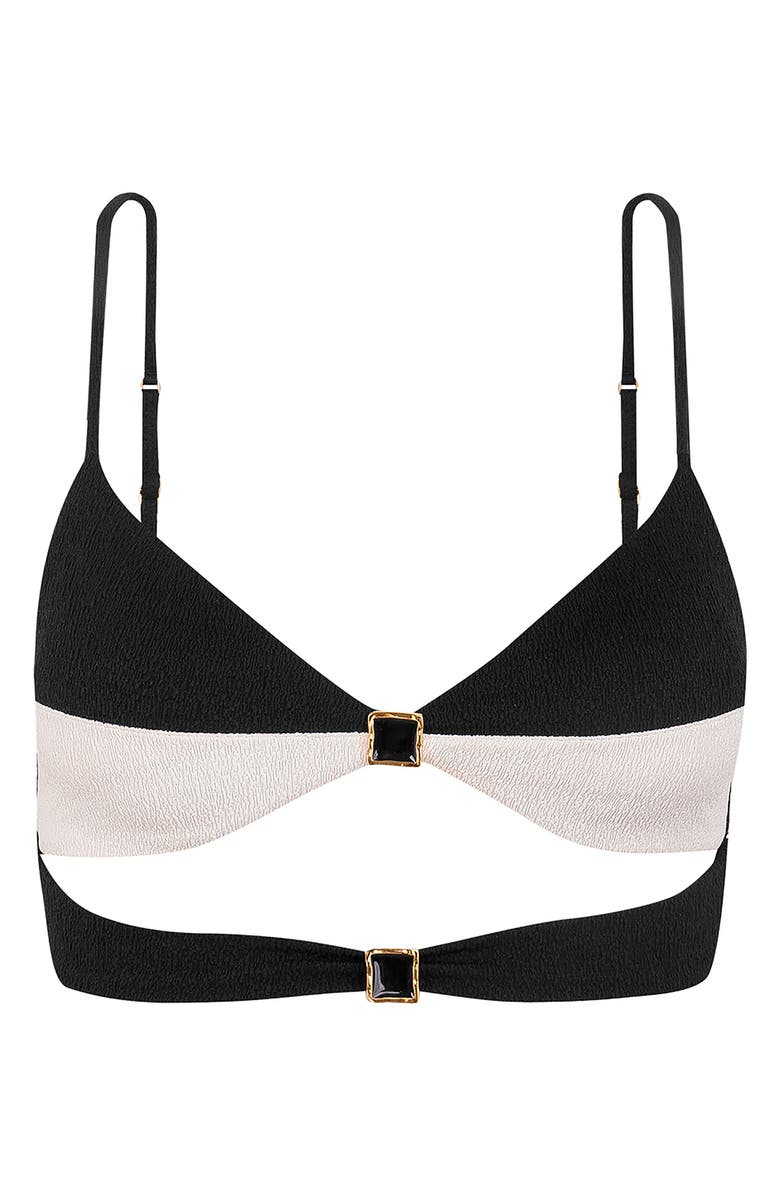 ViX Paula Hermanny Firenze Spencer Selena Bikini Top, Alternate, color, Black