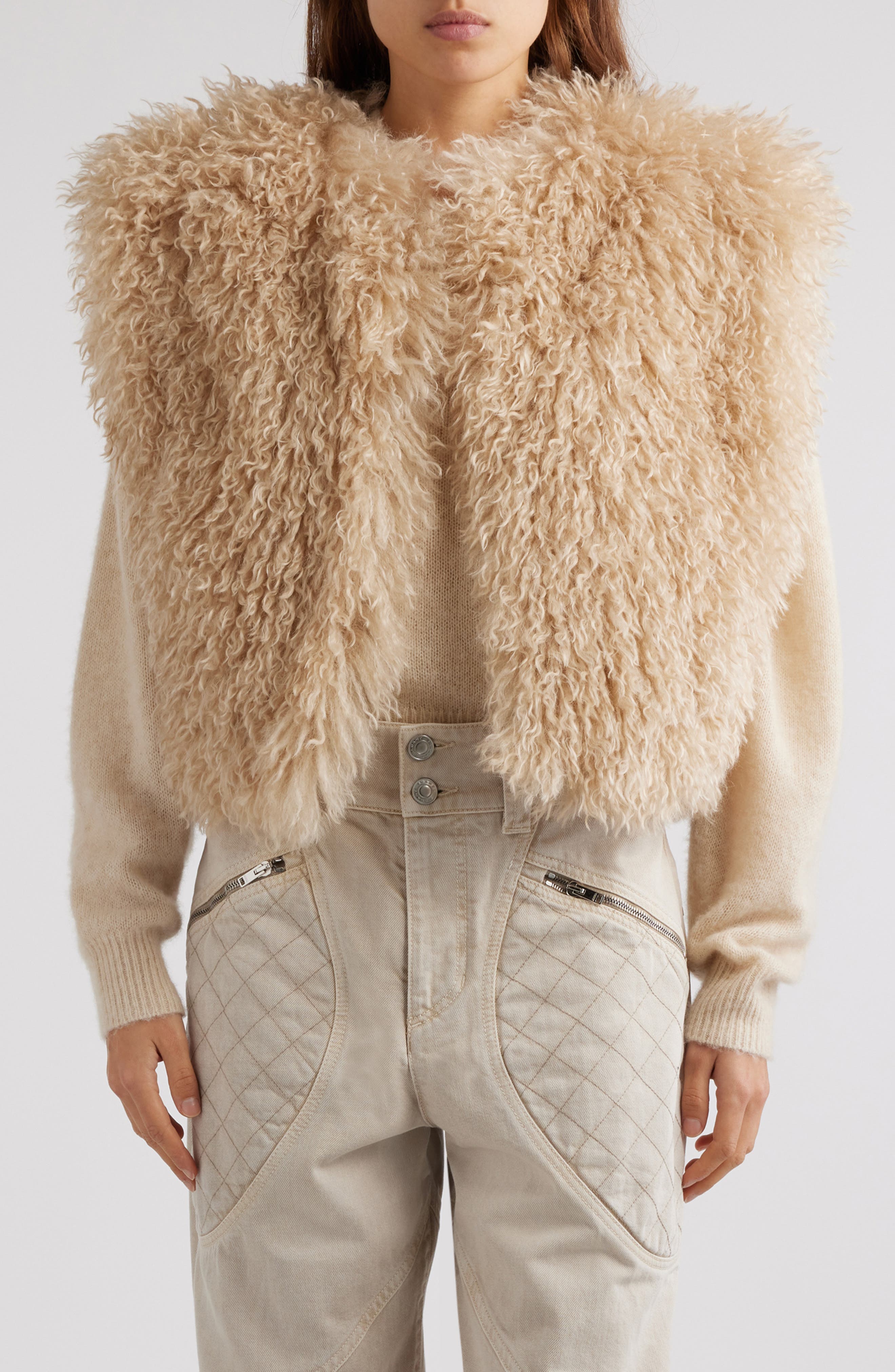 Isabel Marant Florana Faux Sheraling Vest Nordstrom Sheepskin vest