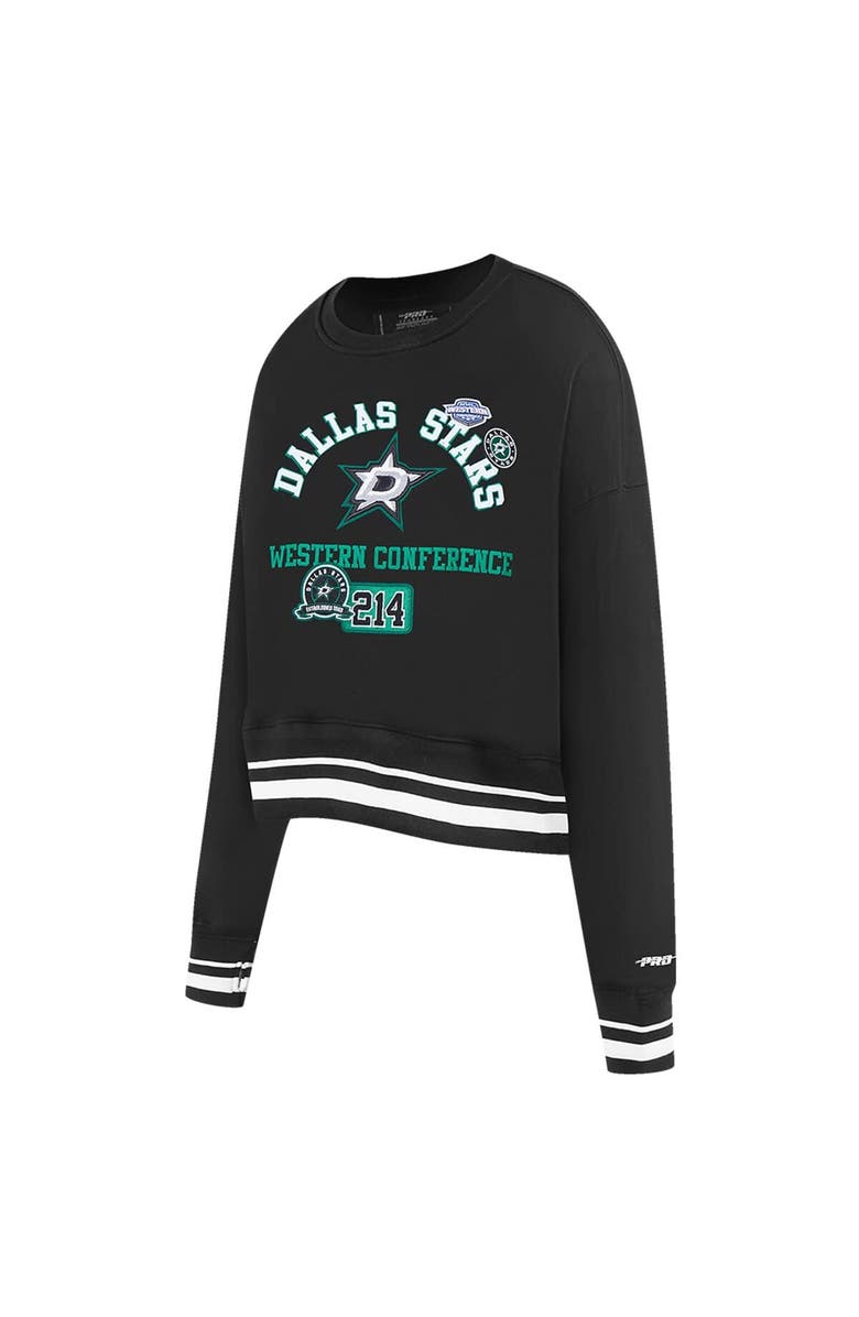 PRO STANDARD Women's Pro Standard  Black Dallas Stars Area Code Cropped Pullover Sweatshirt, Alternate, color, 