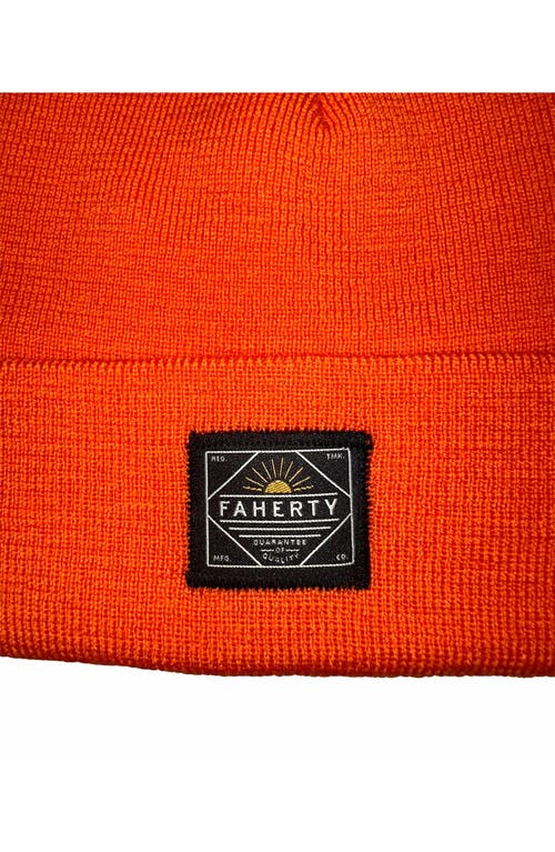 Faherty Workwear Merino Wool Beanie In Orange