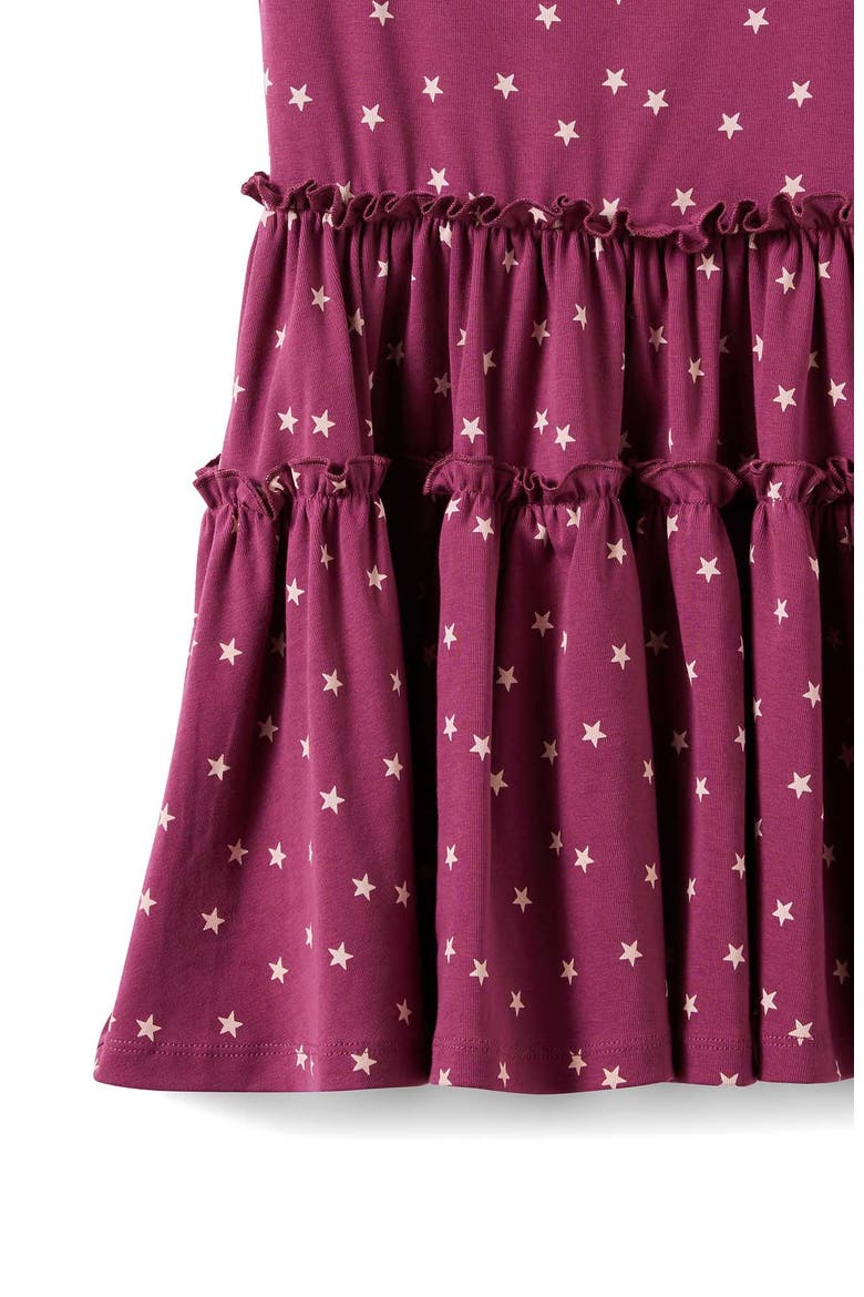 Kid's Boat Neck Short Sleeve Dress, Alternate, color, Berry Jam Star