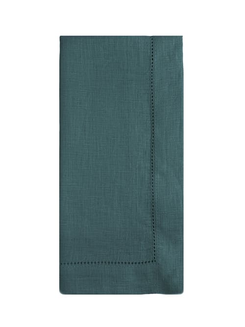 Anaya Linen Hemstitch Napkin Set In Blue
