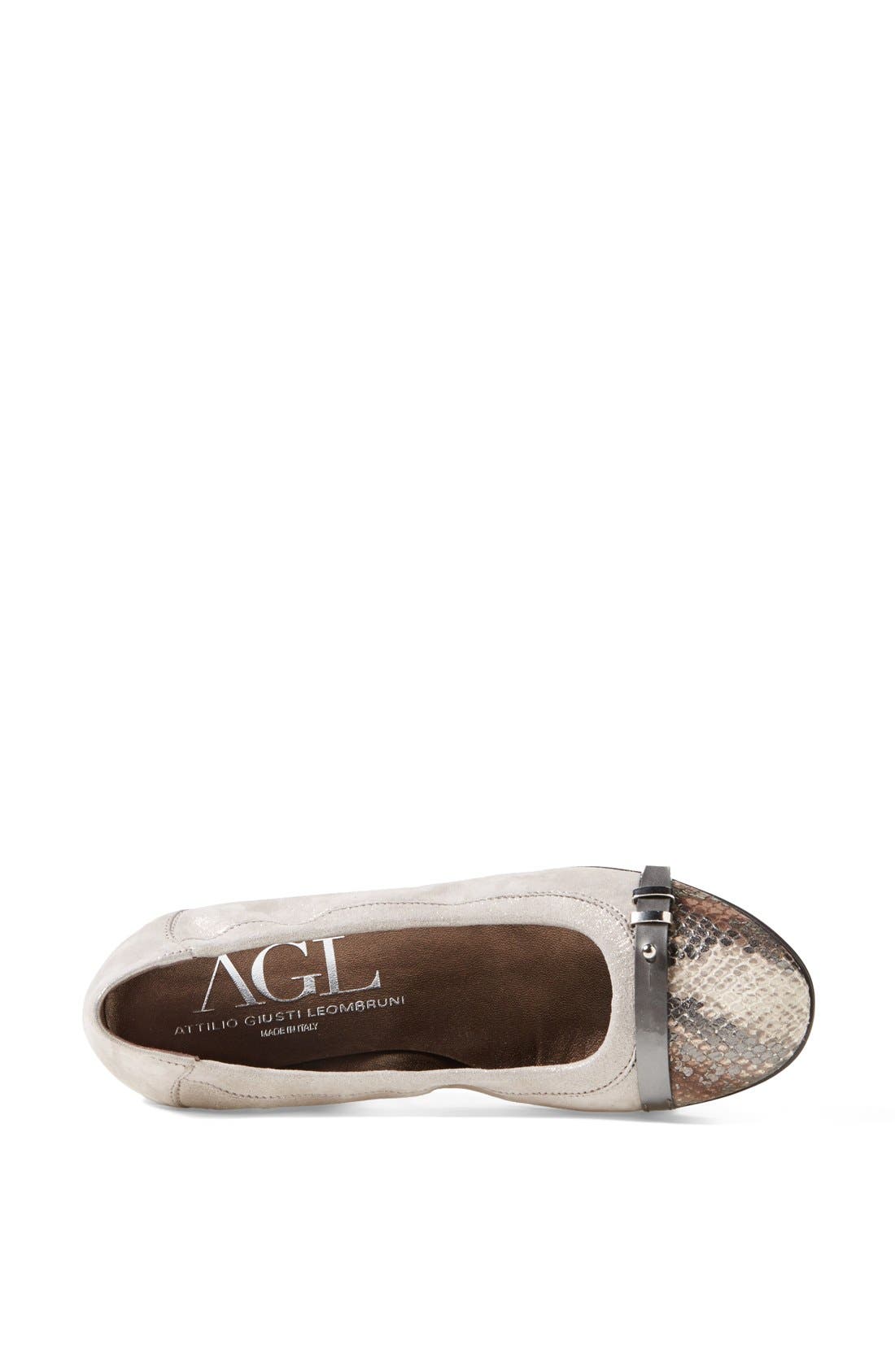 Attilio Giusti Leombruni 'Bella' Patent & Nappa Leather Ballet Flat, Alternate, color, TAUPE