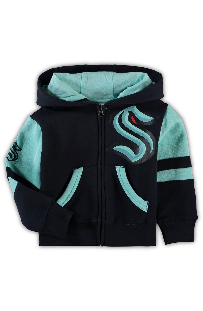 Outerstuff Toddler Deep Sea Blue Seattle Kraken Face-Off Full-Zip Hoodie, Alternate, color, 