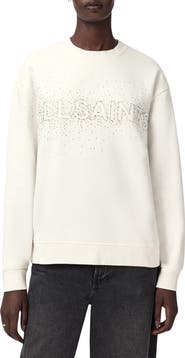 AllSaints Etta Crystal Embellished Fleece Sweatshirt