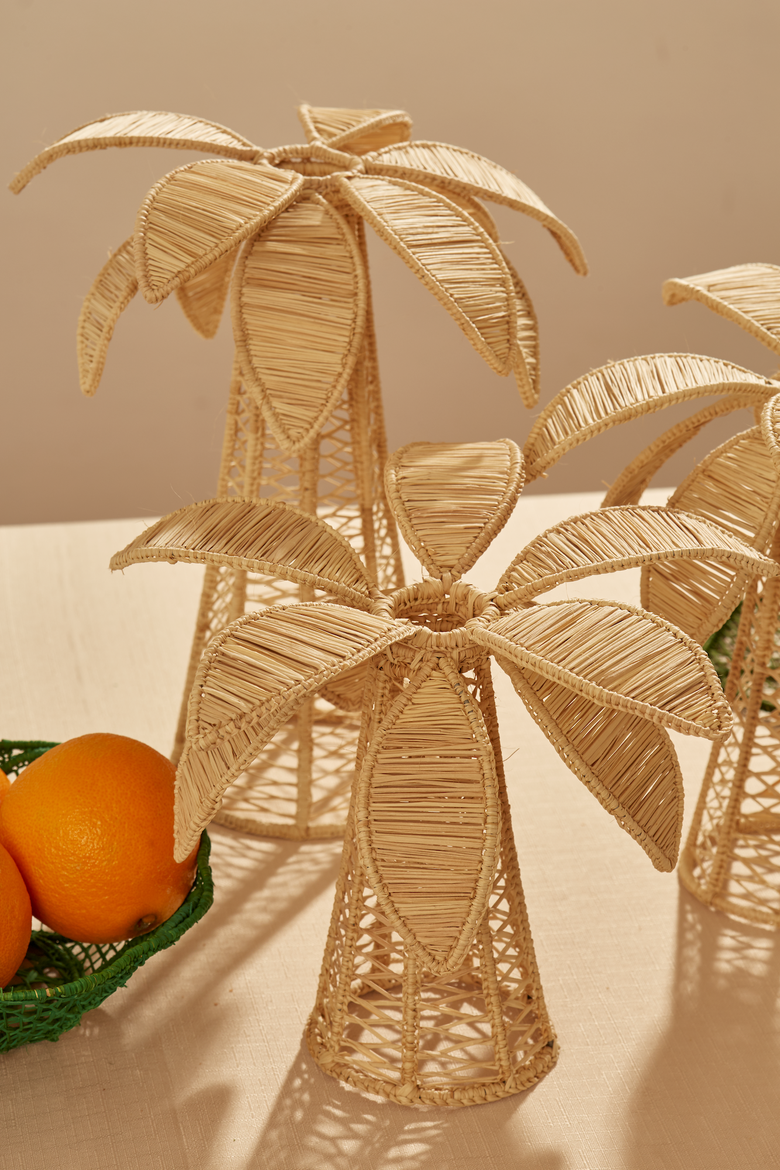 Palm Tree Candle Holder, Alternate, color, Small Natural