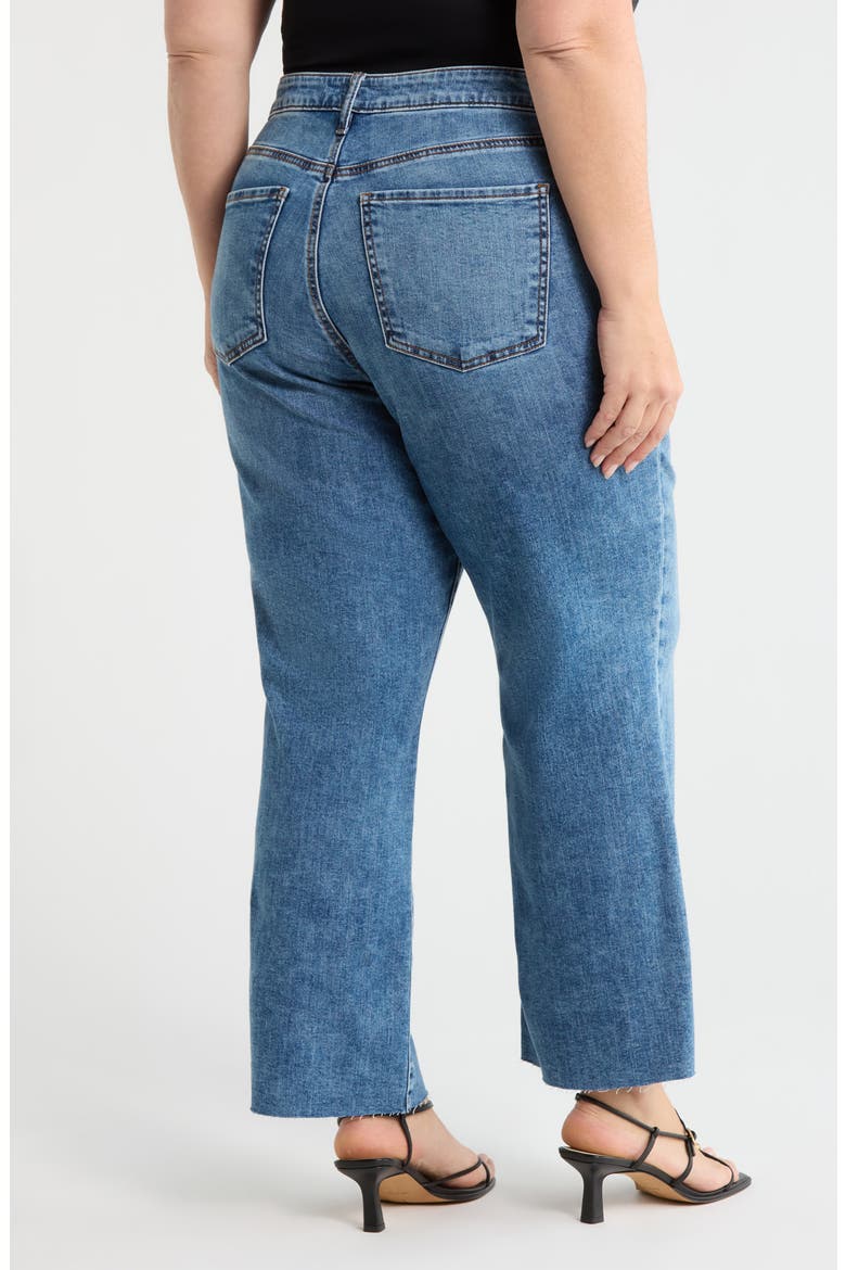 Raw Hem High Waist Ankle Wide Leg Jeans, Alternate, color, STAR