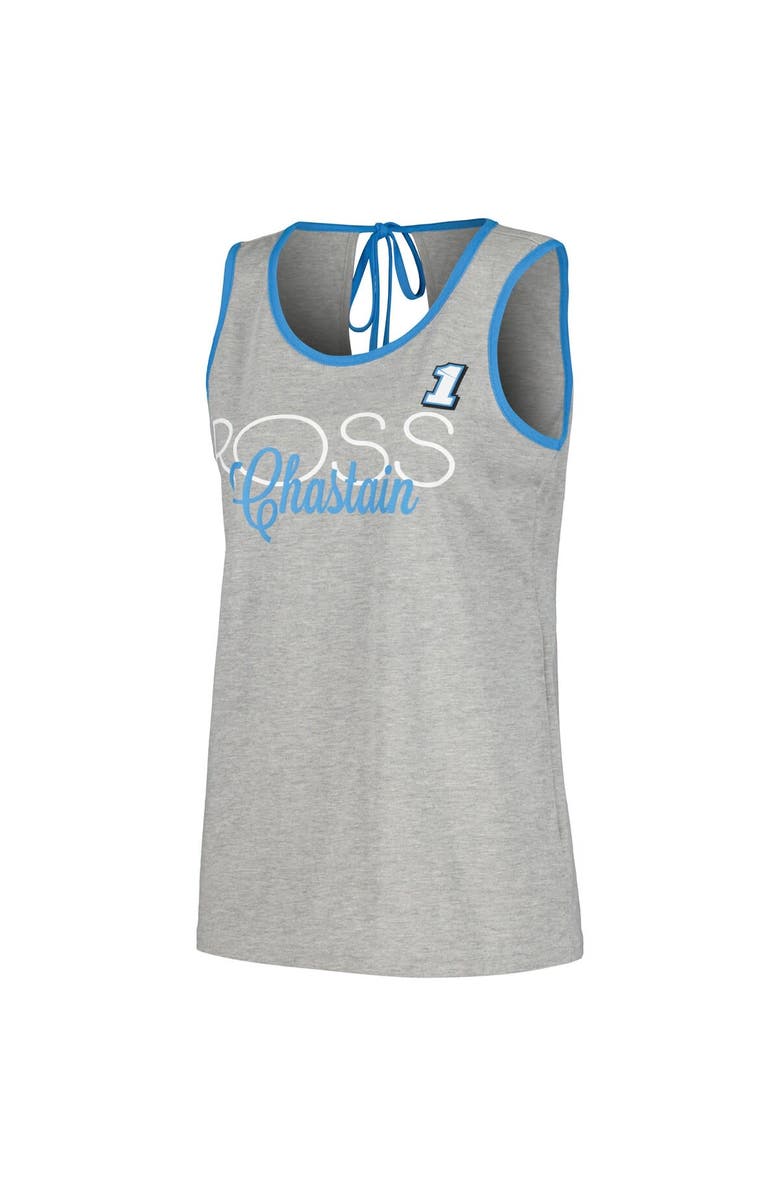 G-III 4HER BY CARL BANKS Women's G-III 4Her by Carl Banks Heather Gray Ross Chastain Fastest Lap Fashion Tank, Alternate, color, Heather Gray