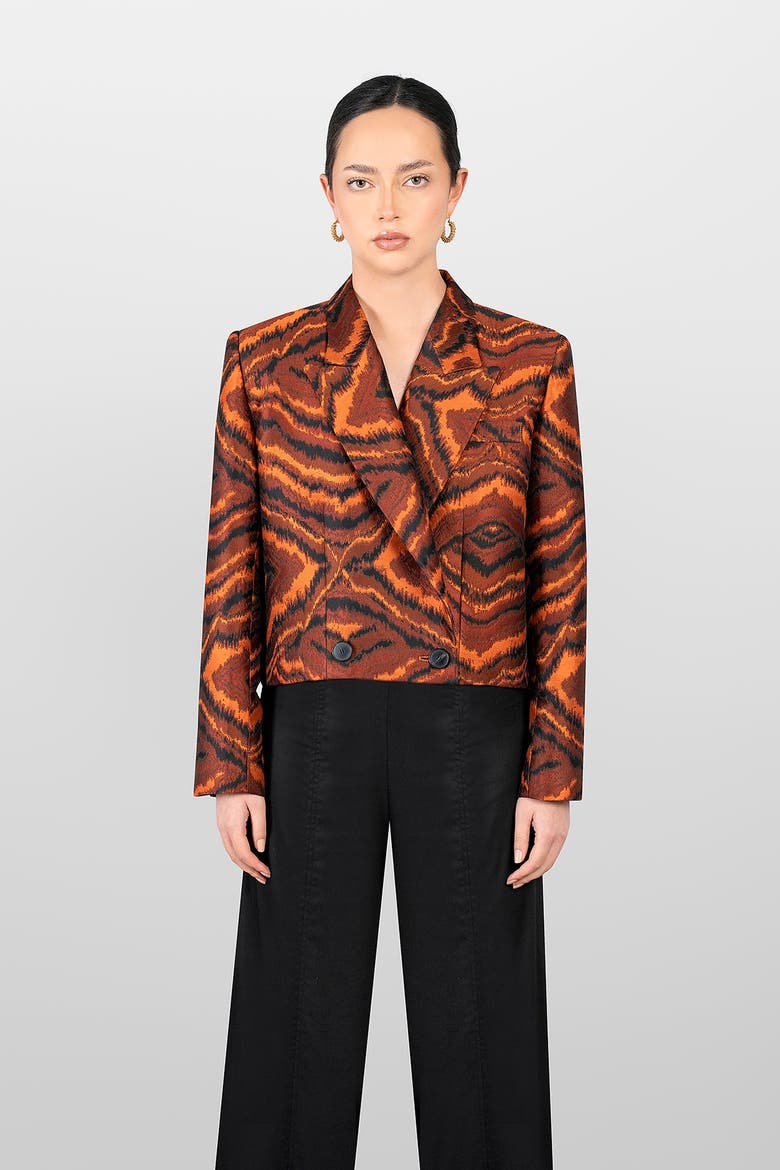 Jacquard Jacket, Main, color, Orange