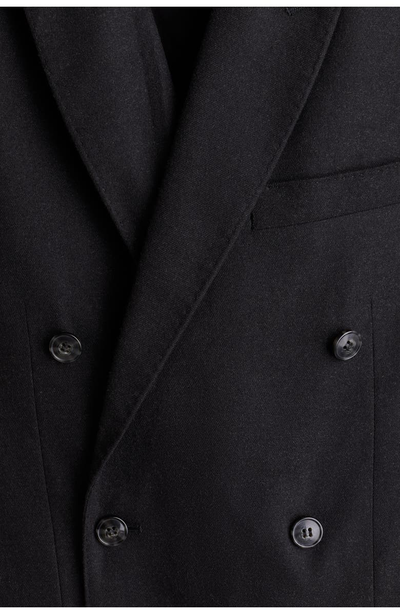 H&M Regular Fit Double-breasted Jacket, Alternate, color, Black