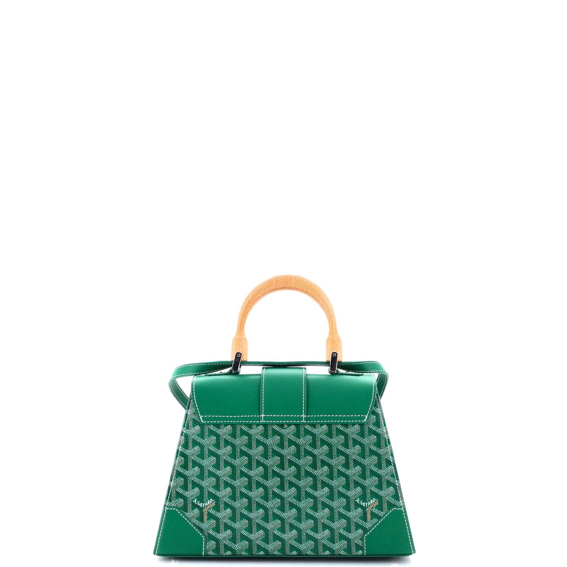 Saigon Top Handle Bag Coated Canvas with Leather PM, Alternate, color, Green