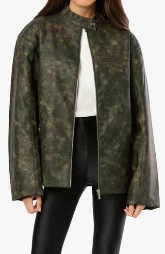 WeWoreWhat Patina Faux Leather Moto Jacket