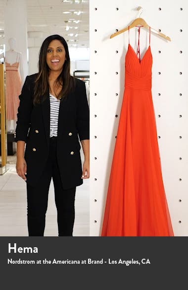 La Femme Strappy Back Chiffon Gown (Women) | Nordstromrack