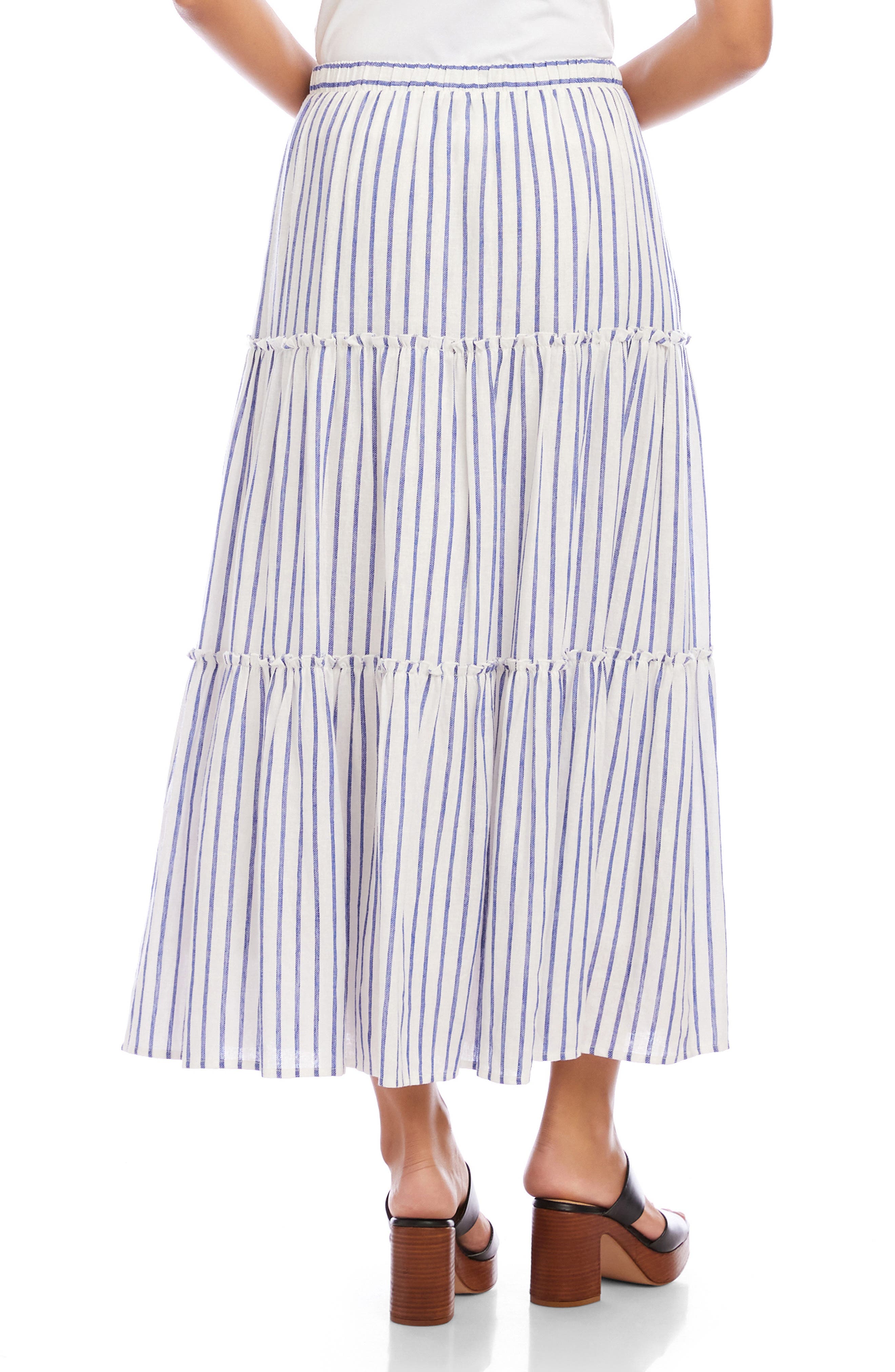 Tiered Stripe Midi Skirt - image 2