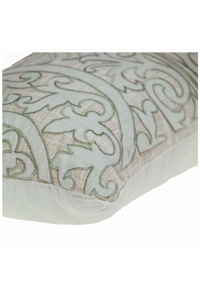 Fleura Embroidered Throw Pillow, Alternate, color, BEIGE