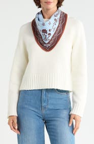 BCBG Whipstitch Bandana Triangle Scarf
