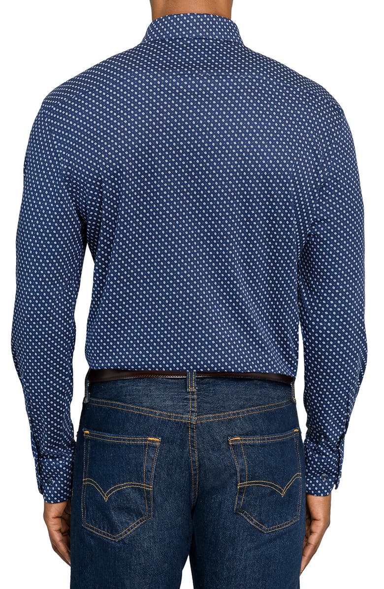 Brooklyn Brigade Neat Print Knit Long Sleeve Basic, Alternate, color, Navy/White