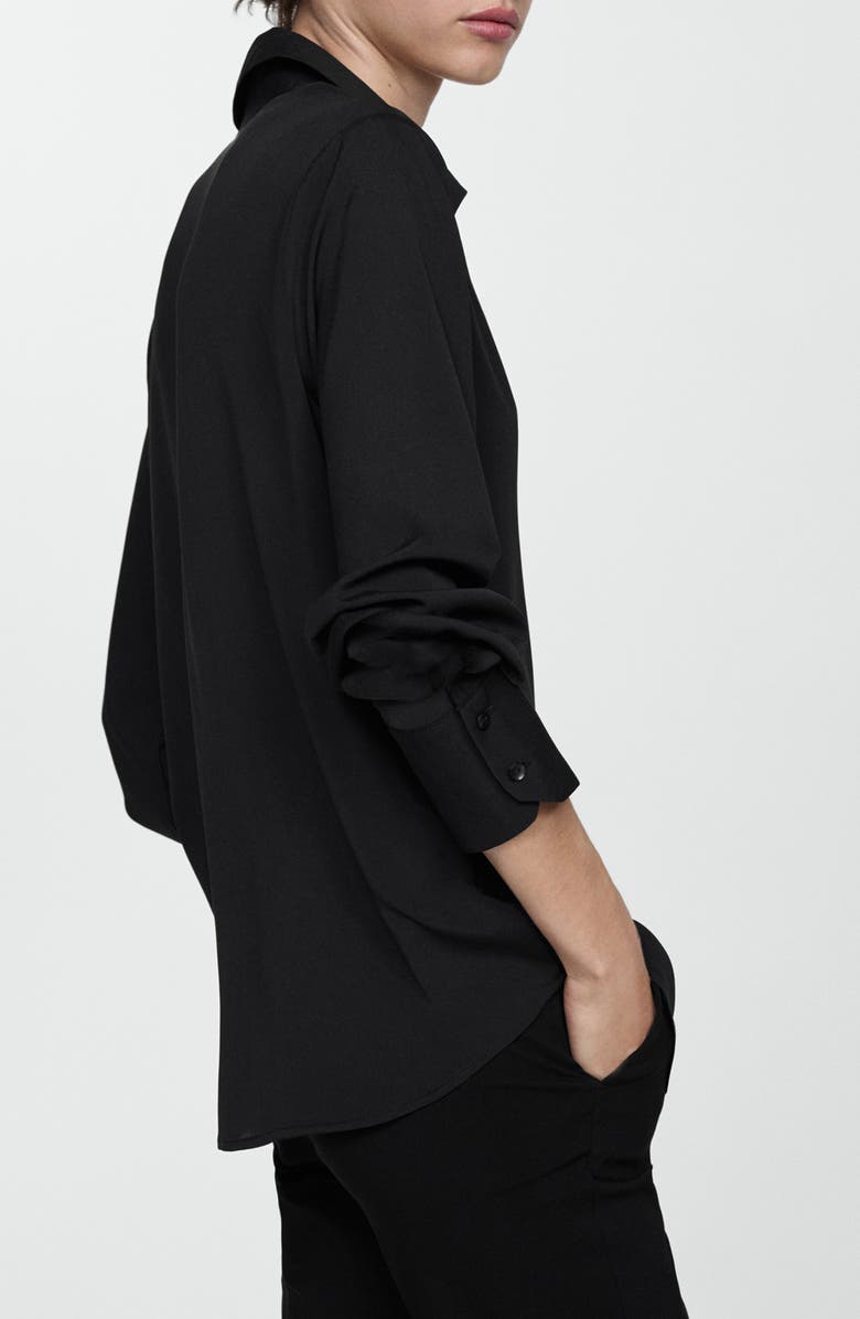 MANGO Fluid Button-Up Shirt, Alternate, color,