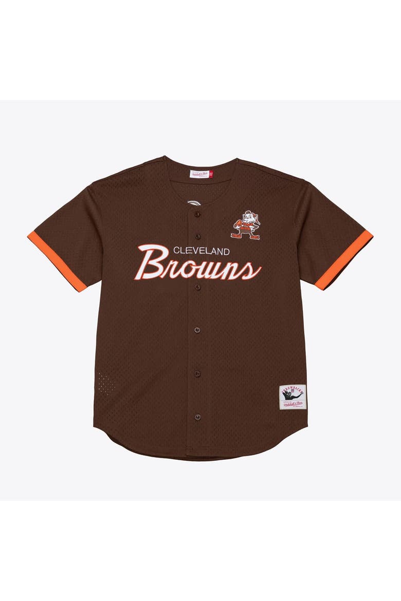 Men's Mitchell & Ness  Brown Cleveland Browns Head Coach Mesh Full-Button Fashion Jersey, Main, color, Brown