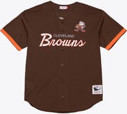 Mitchell & Ness Men's Mitchell & Ness  Brown Cleveland Browns Head Coach Mesh Full-Button Fashion Jersey