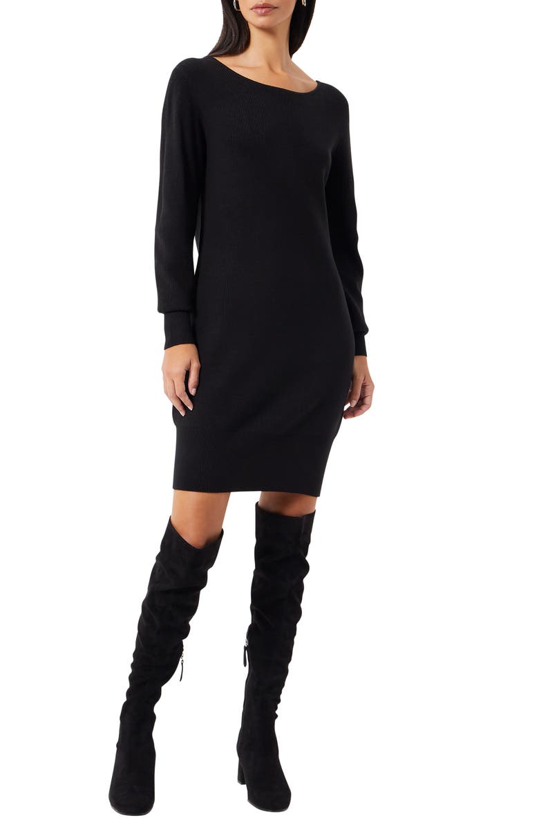 French Connection Open Back Long Sleeve Sweater Dress, Main, color,