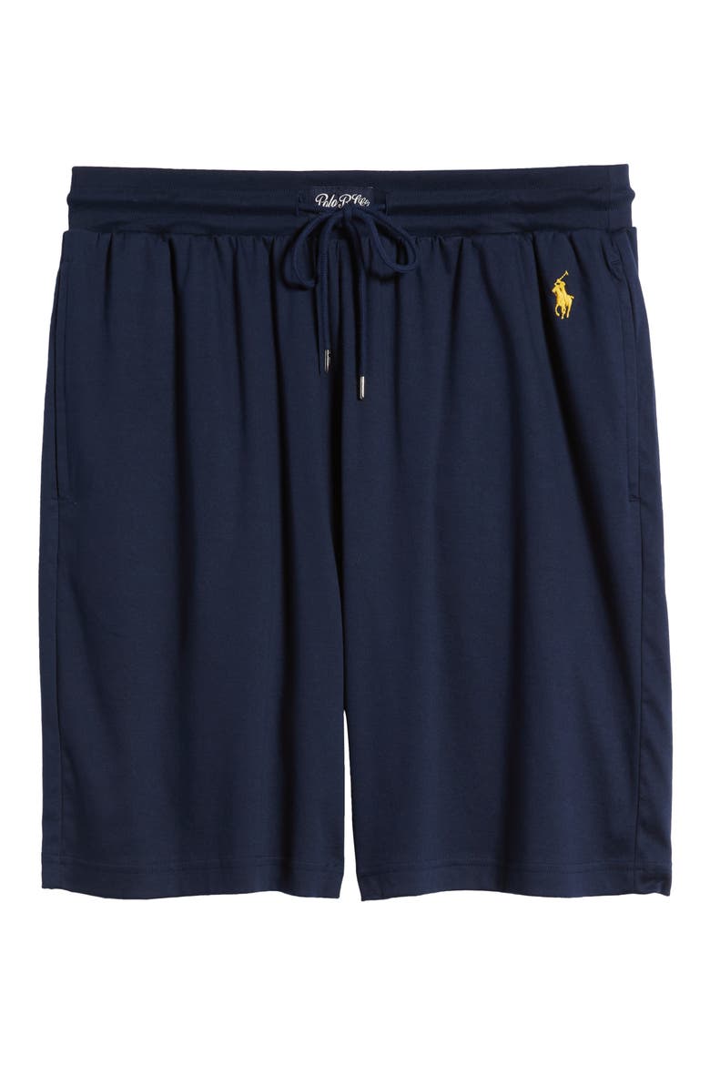 Mercerized Cotton Pajama Shorts, Alternate, color, CLASSIC NAVY/GOLD