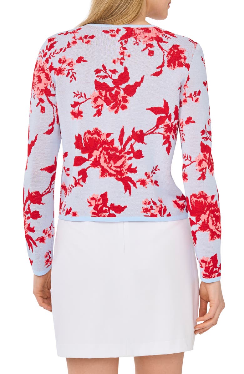 Ted Baker Floral Jacquard Cardigan, Alternate, color, Dusty Sky Blue