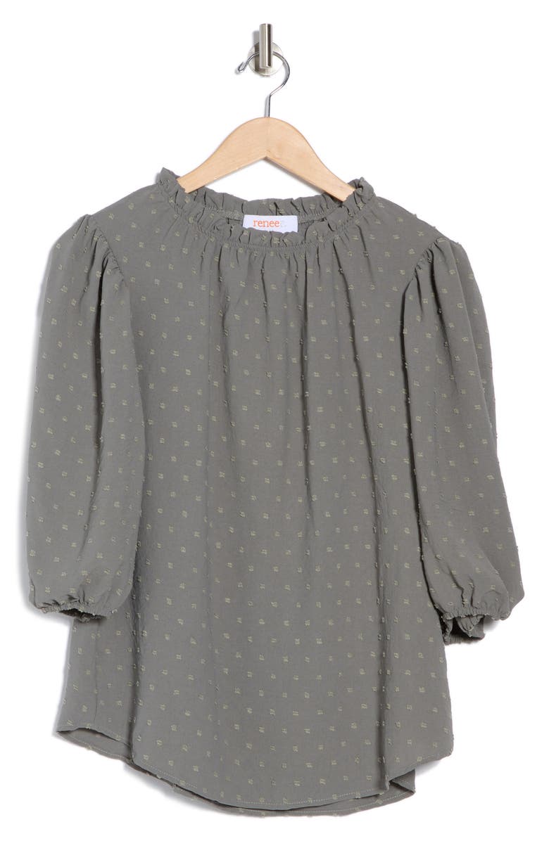 Renee C Swiss Dot Mock Neck Top, Main, color, 