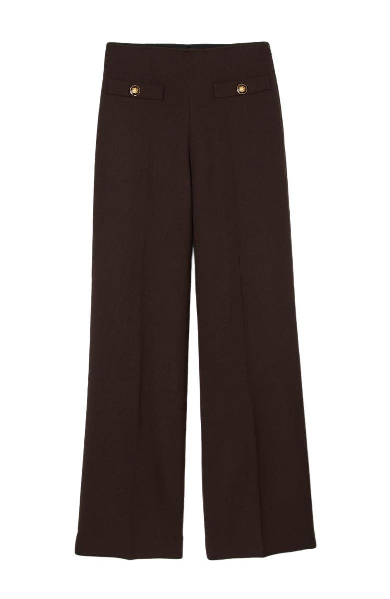 SANDRO Flared trousers, Alternate, color, Brown