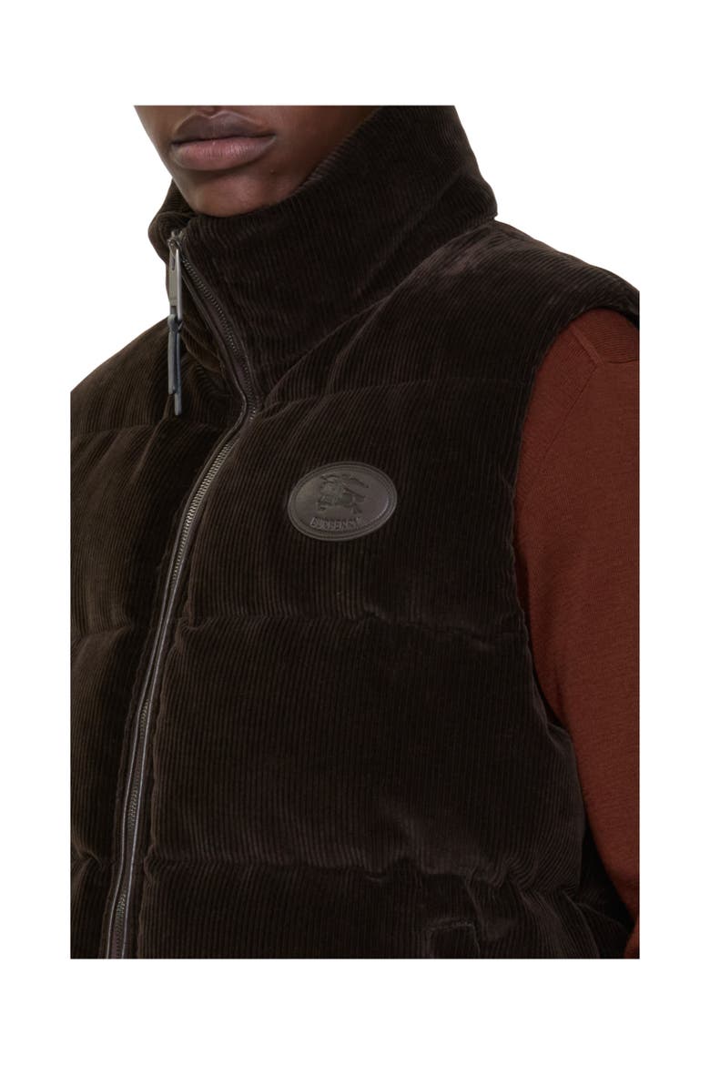 Corduroy Puffer Gilet, Alternate, color, Clove brown